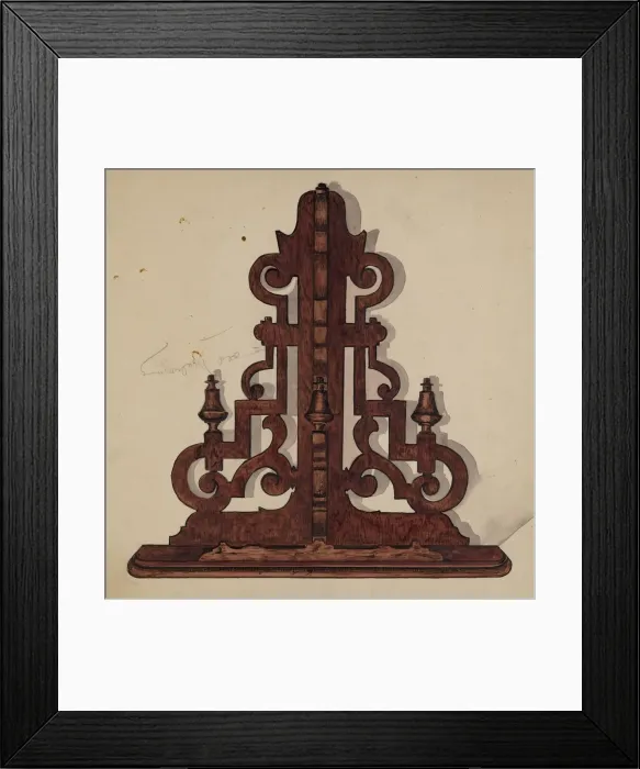 Framed Print : Mahogany Shelf, c. 1940. Creator: Marie Lutrell Framed Print : Mahogany Shelf, c. 1940. Creator: Marie Lutrell