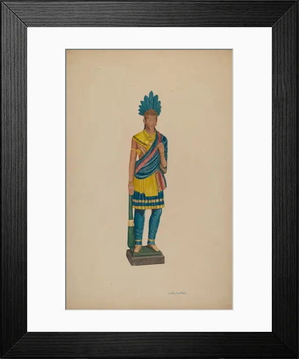Framed Print : Cigar Store Indian, c. 1941. Creator: LeRoy Griffith Framed Print : Cigar Store Indian, c. 1941. Creator: LeRoy Griffith