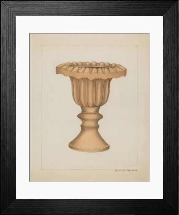 Framed Print : Pottery Vase, c. 1938. Creator: Annie B Johnston Framed Print : Pottery Vase, c. 1938. Creator: Annie B Johnston