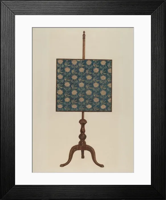 Framed Print : Fire Screen, c. 1941. Creator: Rolland Livingstone