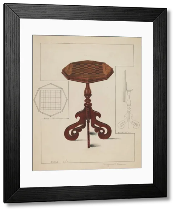 Framed Print : Checker-board Table-tilt Top, c. 1936. Creator: Magnus S. Fossum Framed Print : Checker-board Table-tilt Top, c. 1936. Creator: Magnus S. Fossum