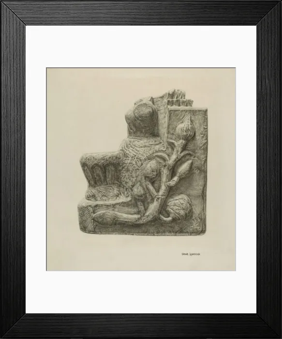 Framed Print : Small Stone Fountain, c. 1942. Creator: Ursula Lauderdale Framed Print : Small Stone Fountain, c. 1942. Creator: Ursula Lauderdale