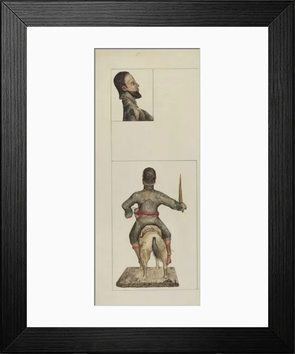 Framed Print : Santo Bulto (Santiago or San Diego), c. 1938. Creator: Eldora P. Lorenzini Framed Print : Santo Bulto (Santiago or San Diego), c. 1938. Creator: Eldora P. Lorenzini