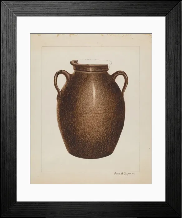 Framed Print : Stoneware Jar, c. 1938. Creator: Annie B Johnston Framed Print : Stoneware Jar, c. 1938. Creator: Annie B Johnston