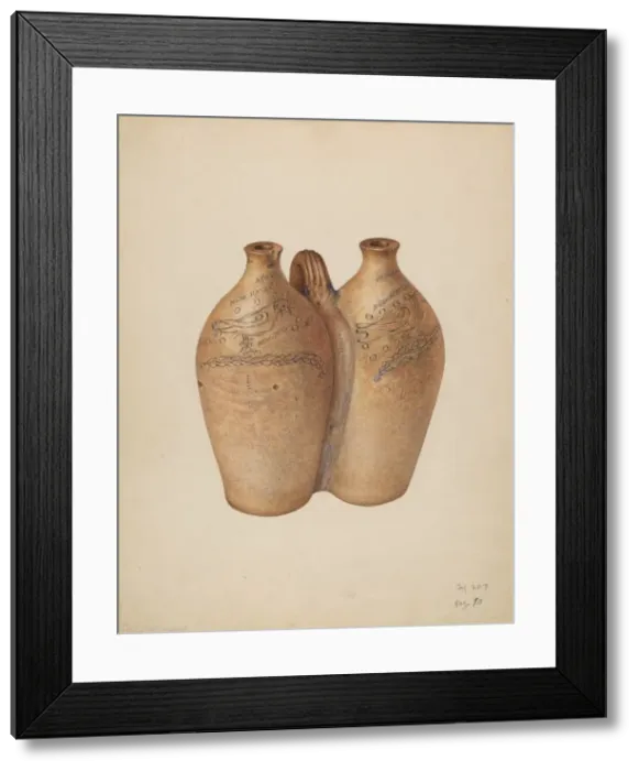 Framed Print : Gemel Bottle, c. 1940. Creator: Isadore Goldberg Framed Print : Gemel Bottle, c. 1940. Creator: Isadore Goldberg