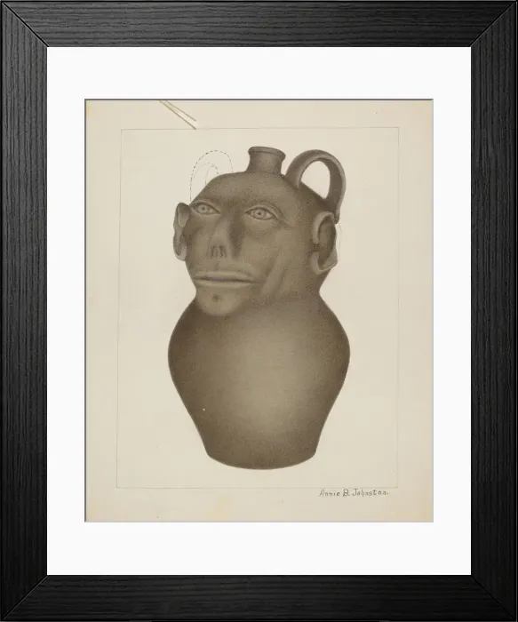 Framed Print : Stoneware Jug, c. 1937. Creator: Annie B Johnston Framed Print : Stoneware Jug, c. 1937. Creator: Annie B Johnston