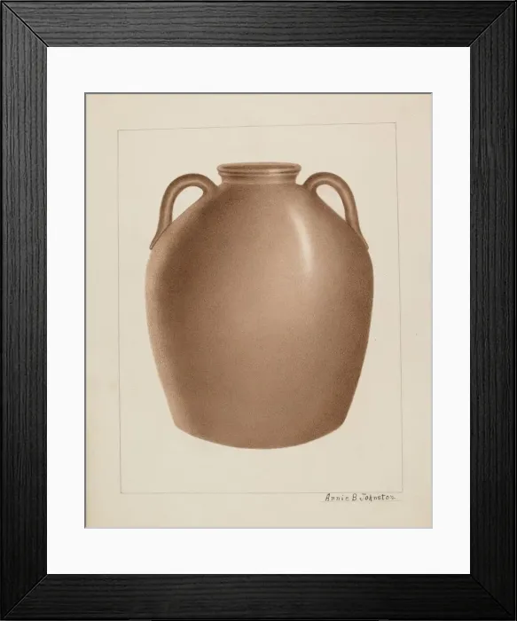 Framed Print : Stoneware Jar, c. 1937. Creator: Annie B Johnston Framed Print : Stoneware Jar, c. 1937. Creator: Annie B Johnston