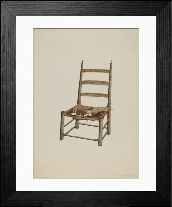 Framed Print : Handmade Chair, c. 1938. Creator: Annie B Johnston Framed Print : Handmade Chair, c. 1938. Creator: Annie B Johnston
