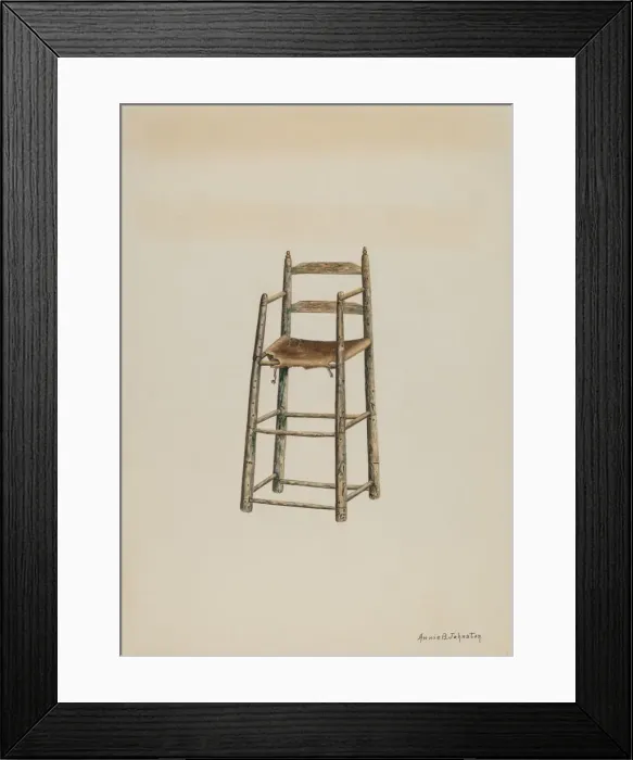 Framed Print : Childs High Chair, c. 1939. Creator: Annie B Johnston