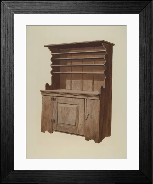 Framed Print : Hutch Dresser, c. 1936. Creator: Leslie Macklem Framed Print : Hutch Dresser, c. 1936. Creator: Leslie Macklem