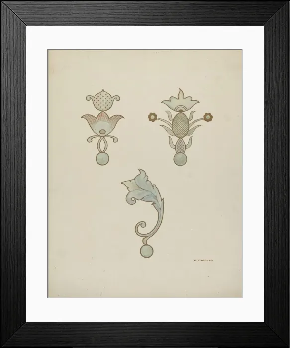 Framed Print : Painted Ceiling Decorations, c. 1940. Creator: Randolph F Miller Framed Print : Painted Ceiling Decorations, c. 1940. Creator: Randolph F Miller