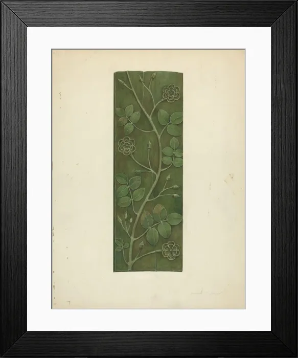 Framed Print : Carved Wood Panel, c. 1940. Creator: Edward Jewett Framed Print : Carved Wood Panel, c. 1940. Creator: Edward Jewett