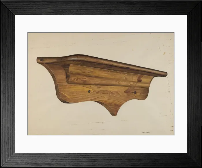Framed Print : Wall Shelf, c. 1937. Creator: Carl Keksi Framed Print : Wall Shelf, c. 1937. Creator: Carl Keksi