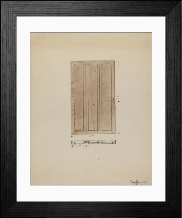 Framed Print : One of Original Inside Doors to Sacristy, c. 1936. Creator: Geoffrey Holt Framed Print : One of Original Inside Doors to Sacristy, c. 1936. Creator: Geoffrey Holt