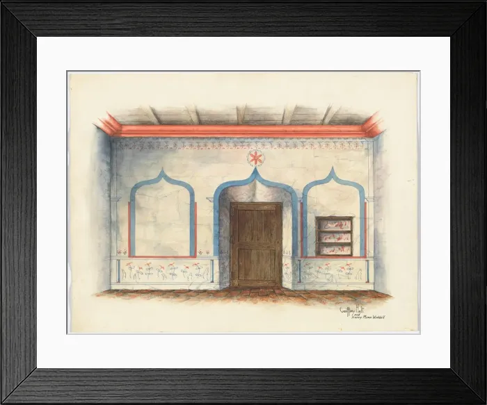 Framed Print : Restoration Drawing: Wall Painting, c. 1939. Creators: Geoffrey Holt, Harry Mann Waddell Framed Print : Restoration Drawing: Wall Painting, c. 1939. Creators: Geoffrey Holt, Harry Mann Waddell