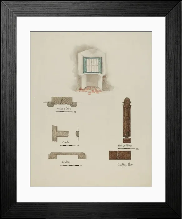 Framed Print : Window Recess, and Casement Details, c. 1939. Creator: Geoffrey Holt Framed Print : Window Recess, and Casement Details, c. 1939. Creator: Geoffrey Holt