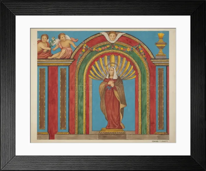 Framed Print : Fragment of Reredos, c. 1940. Creator: Edward Jewett Framed Print : Fragment of Reredos, c. 1940. Creator: Edward Jewett