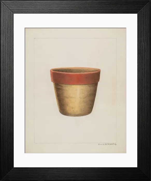 Framed Print : Pottery Flower Pot, 1937 / 1938. Creator: Annie B Johnston Framed Print : Pottery Flower Pot, 1937 / 1938. Creator: Annie B Johnston