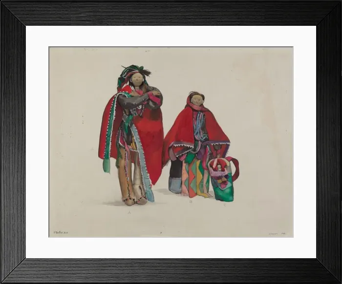 Framed Print : Indian Dolls, 1936. Creator: Jane Iverson Framed Print : Indian Dolls, 1936. Creator: Jane Iverson