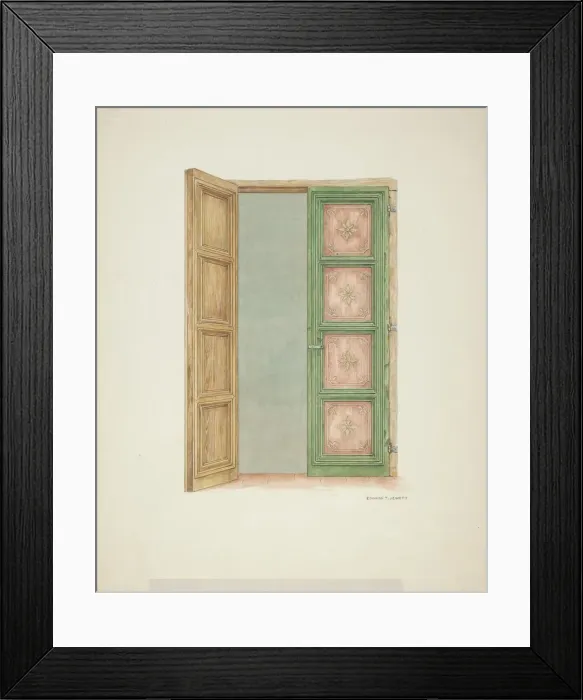 Framed Print : Doors, c. 1939. Creator: Edward Jewett