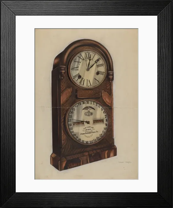 Framed Print : Clock, c. 1937. Creator: Grace Halpin Framed Print : Clock, c. 1937. Creator: Grace Halpin