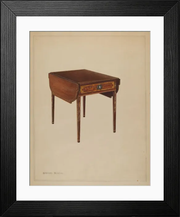 Framed Print : Drop-leaf Table, 1936. Creator: Bernard Gussow Framed Print : Drop-leaf Table, 1936. Creator: Bernard Gussow