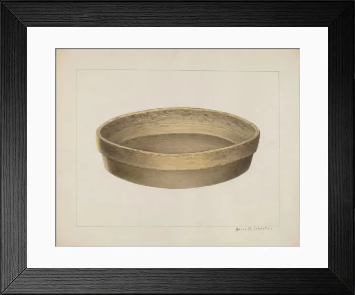Framed Print : Pottery Flat Bowl, c. 1938. Creator: Annie B Johnston Framed Print : Pottery Flat Bowl, c. 1938. Creator: Annie B Johnston