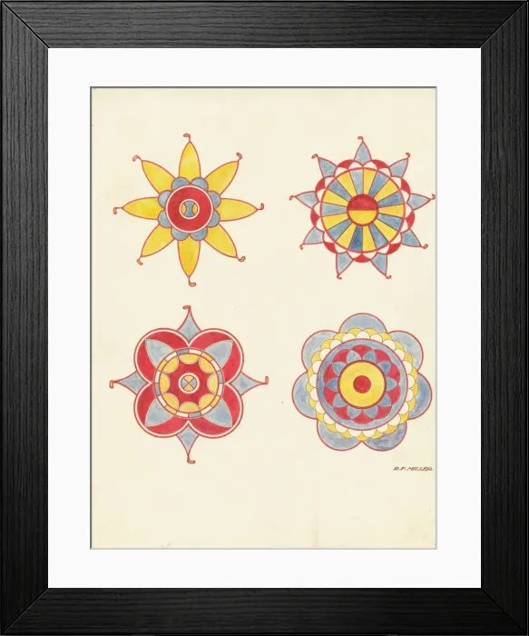 Framed Print : Ceiling Decoration, Detail of (From a Restoration), c. 1940. Creator: Randolph F Miller Framed Print : Ceiling Decoration, Detail of (From a Restoration), c. 1940. Creator: Randolph F Miller