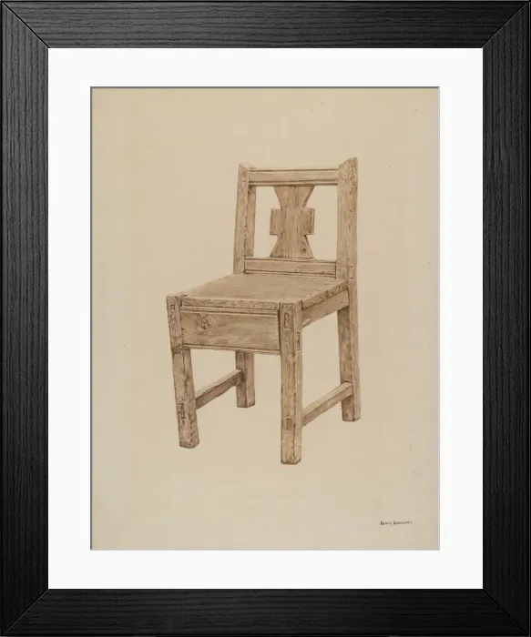 Framed Print : Monks Chair, 1939. Creator: Ursula Lauderdale Framed Print : Monks Chair, 1939. Creator: Ursula Lauderdale
