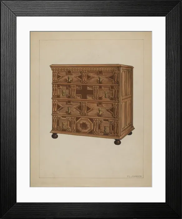 Framed Print : Chest of Drawers, c. 1936. Creator: Philip Johnson Framed Print : Chest of Drawers, c. 1936. Creator: Philip Johnson