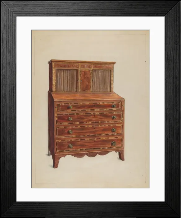 Framed Print : Tambour Desk, c. 1936. Creator: Bernard Gussow Framed Print : Tambour Desk, c. 1936. Creator: Bernard Gussow