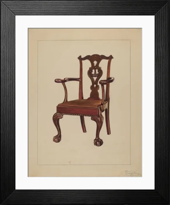 Framed Print : Armchair, c. 1936. Creator: Rolland Livingstone Framed Print : Armchair, c. 1936. Creator: Rolland Livingstone