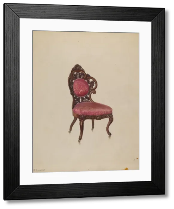 Framed Print : Side Chair (one of four), c. 1937. Creator: Bernard Gussow Framed Print : Side Chair (one of four), c. 1937. Creator: Bernard Gussow