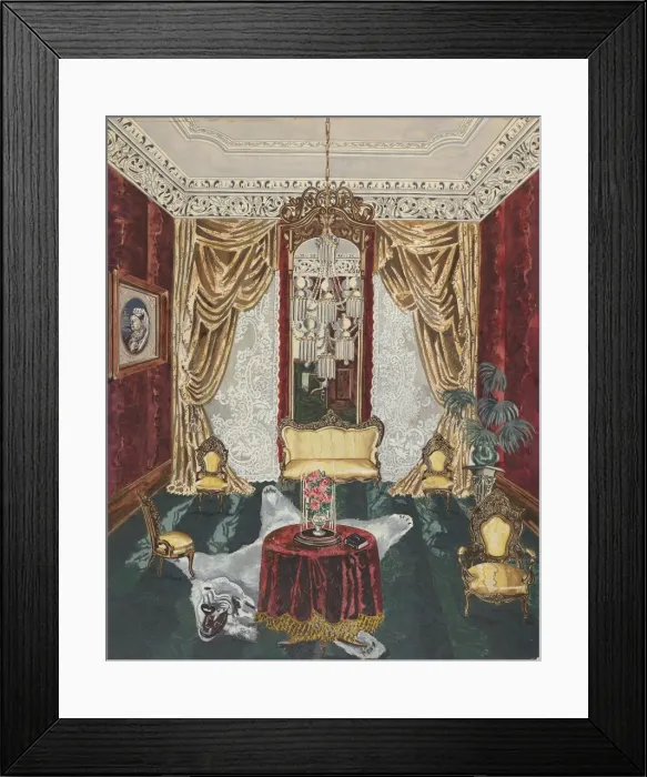 Framed Print : Townhouse Parlor, 1869, 1935 / 1942. Creator: Perkins Harnly Framed Print : Townhouse Parlor, 1869, 1935 / 1942. Creator: Perkins Harnly