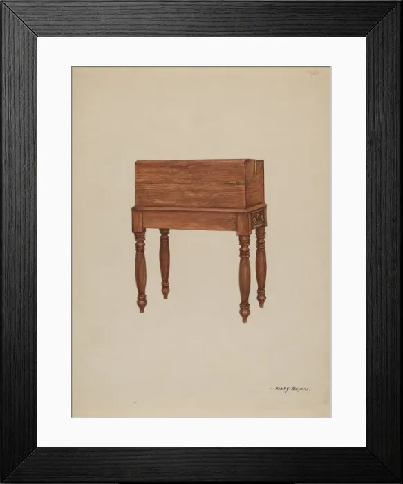 Framed Print : Writing Table and Desk, c. 1936. Creator: Henry Meyers Framed Print : Writing Table and Desk, c. 1936. Creator: Henry Meyers