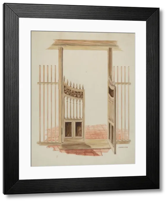 Framed Print : Ornamental Gate to Nave of Church, c. 1936. Creator: Randolph F Miller Framed Print : Ornamental Gate to Nave of Church, c. 1936. Creator: Randolph F Miller