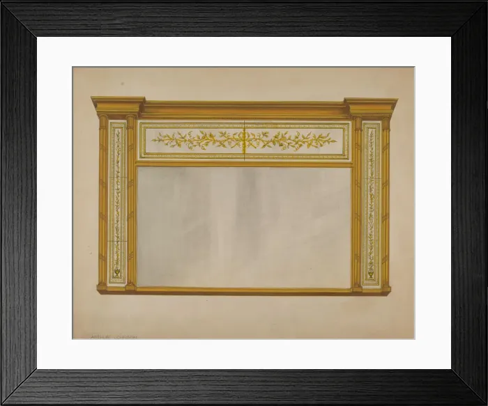Framed Print : Mantel Looking Glass, c. 1937. Creator: Arthur Johnson Framed Print : Mantel Looking Glass, c. 1937. Creator: Arthur Johnson
