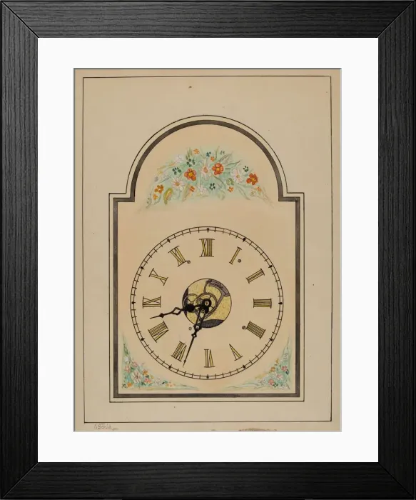 Framed Print : Clock, c. 1938. Creator: Nicholas Gorid Framed Print : Clock, c. 1938. Creator: Nicholas Gorid