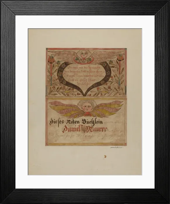 Framed Print : Manuscript and Miniature, c. 1937. Creator: Albert J. Levone Framed Print : Manuscript and Miniature, c. 1937. Creator: Albert J. Levone