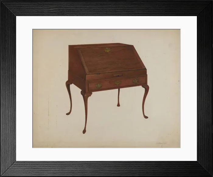 Framed Print : Desk, 1938. Creator: Arsen Maralian Framed Print : Desk, 1938. Creator: Arsen Maralian