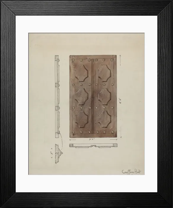 Framed Print : Sacristy Door, c. 1936. Creator: Geoffrey Holt Framed Print : Sacristy Door, c. 1936. Creator: Geoffrey Holt