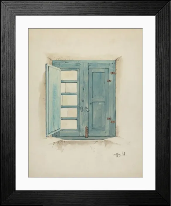 Framed Print : Grille and Mission-House Window (Interior), c. 1940. Creator: Geoffrey Holt Framed Print : Grille and Mission-House Window (Interior), c. 1940. Creator: Geoffrey Holt