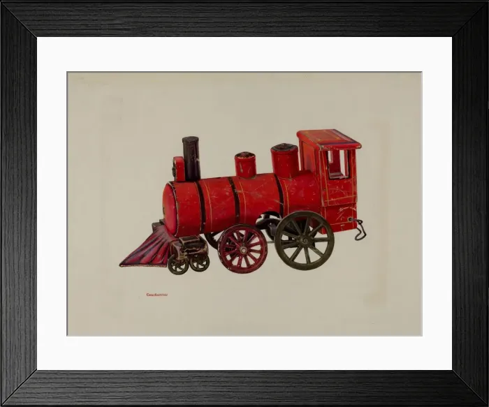 Framed Print : Toy Locomotive, 1935 / 1942. Creator: Chris Makrenos Framed Print : Toy Locomotive, 1935 / 1942. Creator: Chris Makrenos