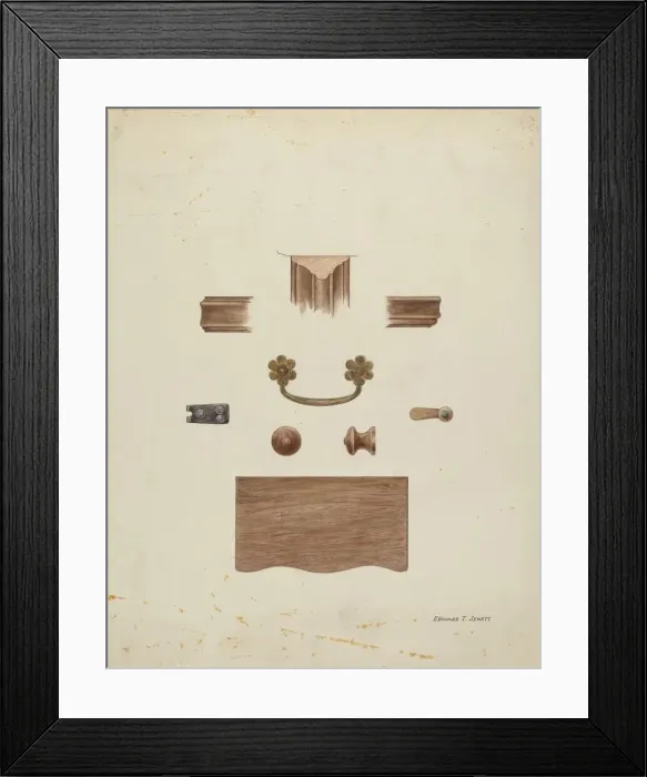 Framed Print : Cupboard for Corner, c. 1940. Creator: Edward Jewett