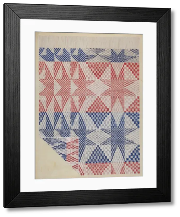 Framed Print : Coverlet, c. 1936. Creator: Katherine Hastings Framed Print : Coverlet, c. 1936. Creator: Katherine Hastings