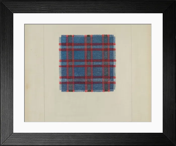 Framed Print : Plaid Homespun, c. 1937. Creator: Frank J Mace Framed Print : Plaid Homespun, c. 1937. Creator: Frank J Mace