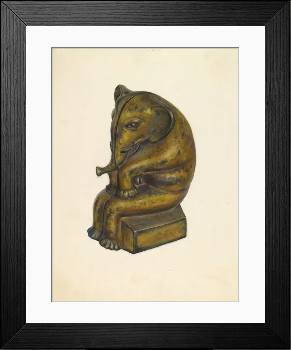 Framed Print : Toy Bank: Elephant, c. 1939. Creator: Walter Hochstrasser Framed Print : Toy Bank: Elephant, c. 1939. Creator: Walter Hochstrasser