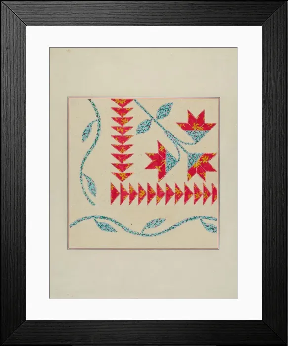 Framed Print : Quilt (Corner), c. 1940. Creator: William Kieckhofel Framed Print : Quilt (Corner), c. 1940. Creator: William Kieckhofel