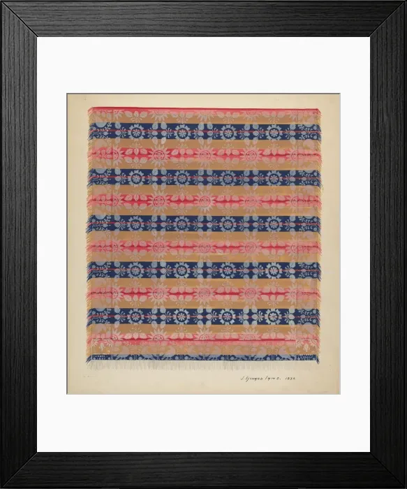 Framed Print : Coverlet, 1936. Creator: J. Howard Iams Framed Print : Coverlet, 1936. Creator: J. Howard Iams