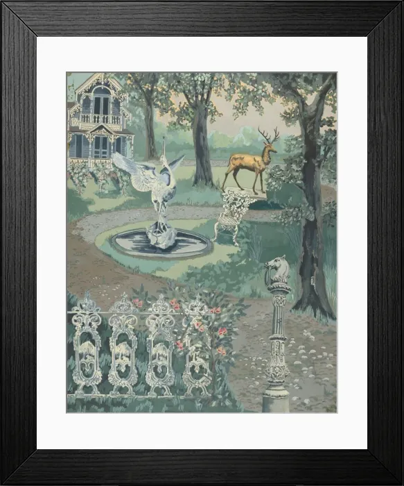 Framed Print : Garden Setting, 1935 / 1942. Creator: Perkins Harnly Framed Print : Garden Setting, 1935 / 1942. Creator: Perkins Harnly